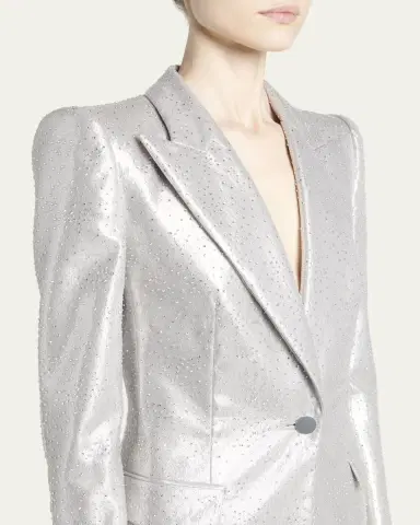 Giorgio Armani Crystal One-Button Silk Blazer | Thumbnail 5 Giorgio Armani Crystal One-Button Silk Blazer | Thumbnail 5