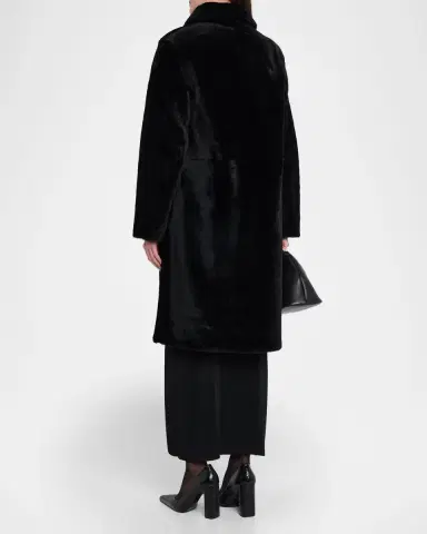 Yves Salomon Ironed Lamb Shearling Coat | Thumbnail 3 Yves Salomon Ironed Lamb Shearling Coat | Thumbnail 3