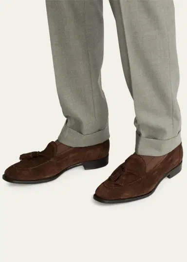 Ralph Lauren Purple Label Men's Luther Calf Suede Tassel Loafers | Thumbnail 3 Ralph Lauren Purple Label Men's Luther Calf Suede Tassel Loafers | Thumbnail 3