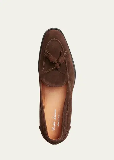Ralph Lauren Purple Label Men's Luther Calf Suede Tassel Loafers | Thumbnail 4 Ralph Lauren Purple Label Men's Luther Calf Suede Tassel Loafers | Thumbnail 4