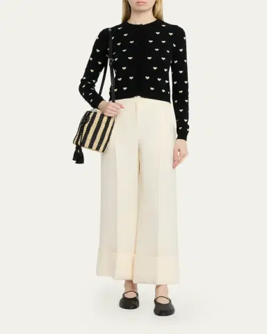 Valentino Garavani Small Striped Viscose Raffia Bucket Bag | Thumbnail 5 Valentino Garavani Small Striped Viscose Raffia Bucket Bag | Thumbnail 5
