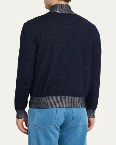 Fioroni Men's Vanise Cashmere and Cotton Full-Zip Sweater | Thumbnail 3 Fioroni Men's Vanise Cashmere and Cotton Full-Zip Sweater | Thumbnail 3