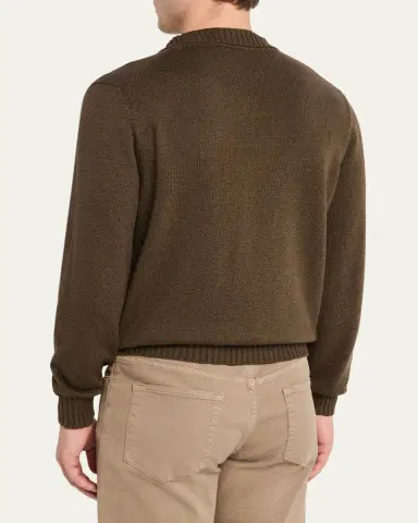 Fioroni Men's Cotton Johnny Collar Polo Sweater | Thumbnail 3 Fioroni Men's Cotton Johnny Collar Polo Sweater | Thumbnail 3