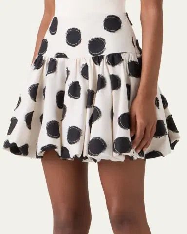 Akris punto Fringed Polka Dot Jacquard Mini Skirt | Thumbnail 4 Akris punto Fringed Polka Dot Jacquard Mini Skirt | Thumbnail 4