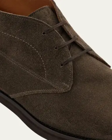 Ferragamo Men's Blake Construction Suede Desert Boots | Thumbnail 4 Ferragamo Men's Blake Construction Suede Desert Boots | Thumbnail 4