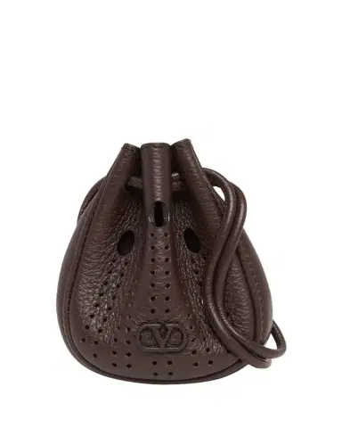 Valentino Garavani Men's Mini Drawstring Bag in Grained Leather | Thumbnail 1 Valentino Garavani Men's Mini Drawstring Bag in Grained Leather | Thumbnail 1