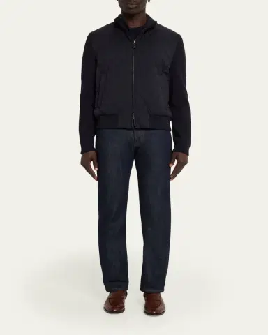 Loro Piana Men's Hopton Quilted Full-Zip Bomber Jacket | Thumbnail 2 Loro Piana Men's Hopton Quilted Full-Zip Bomber Jacket | Thumbnail 2