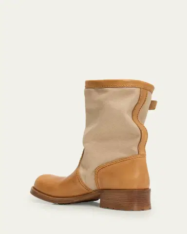 Prada Leather and Canvas Biker Mid-Calf Boots | Thumbnail 4 Prada Leather and Canvas Biker Mid-Calf Boots | Thumbnail 4