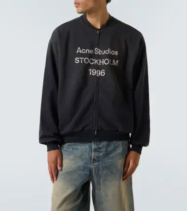Acne Studios Logo cotton-blend zip-up sweatshirt | Thumbnail 3 Acne Studios Logo cotton-blend zip-up sweatshirt | Thumbnail 3