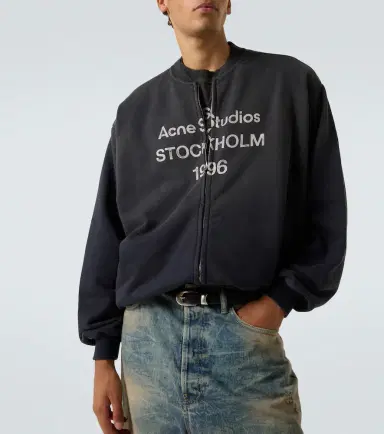 Acne Studios Logo cotton-blend zip-up sweatshirt | Thumbnail 4 Acne Studios Logo cotton-blend zip-up sweatshirt | Thumbnail 4