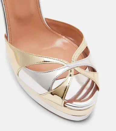 Aquazzura Moves 130 mirrored leather platform sandals | Thumbnail 2 Aquazzura Moves 130 mirrored leather platform sandals | Thumbnail 2