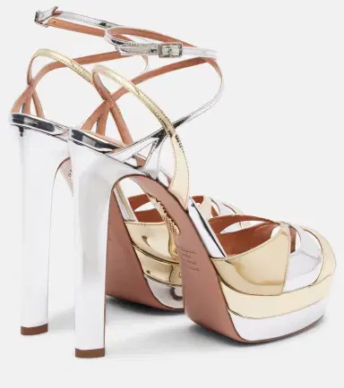 Aquazzura Moves 130 mirrored leather platform sandals | Thumbnail 3 Aquazzura Moves 130 mirrored leather platform sandals | Thumbnail 3