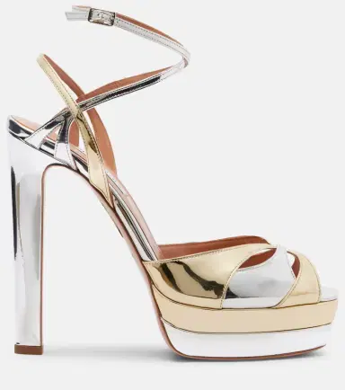 Aquazzura Moves 130 mirrored leather platform sandals | Thumbnail 4 Aquazzura Moves 130 mirrored leather platform sandals | Thumbnail 4