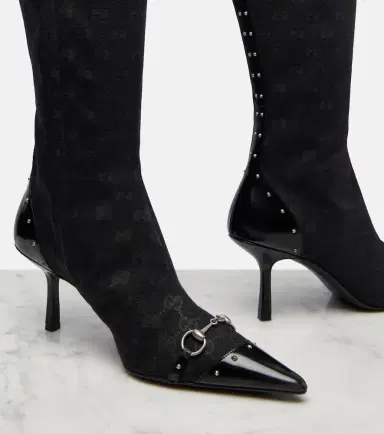 Gucci Savoy Horsebit GG canvas knee-high boots | Thumbnail 4 Gucci Savoy Horsebit GG canvas knee-high boots | Thumbnail 4