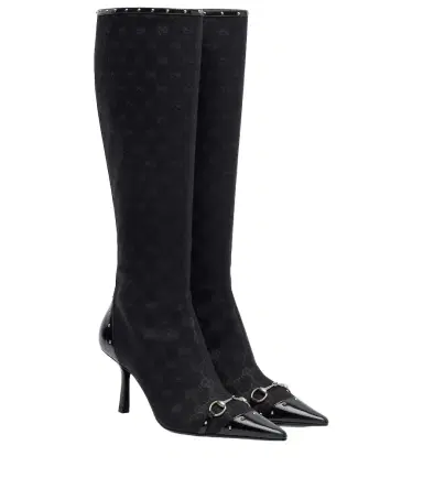 Gucci Savoy Horsebit GG canvas knee-high boots | Thumbnail 1 Gucci Savoy Horsebit GG canvas knee-high boots | Thumbnail 1