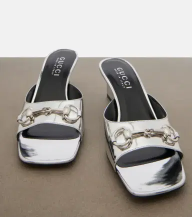 Gucci Signora Horsebit metallic leather mules | Thumbnail 4 Gucci Signora Horsebit metallic leather mules | Thumbnail 4