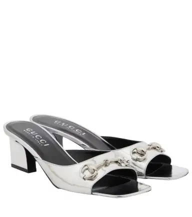 Gucci Signora Horsebit metallic leather mules | Thumbnail 1 Gucci Signora Horsebit metallic leather mules | Thumbnail 1
