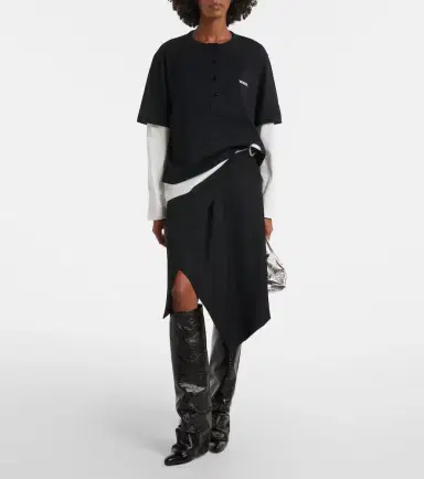 The Attico Layered cotton jersey T-shirt | Thumbnail 2 The Attico Layered cotton jersey T-shirt | Thumbnail 2