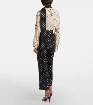 Valentino Silk crêpe de chine polka-dot straight pants | Thumbnail 2 Valentino Silk crêpe de chine polka-dot straight pants | Thumbnail 2
