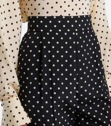 Valentino Silk crêpe de chine polka-dot straight pants | Thumbnail 3 Valentino Silk crêpe de chine polka-dot straight pants | Thumbnail 3