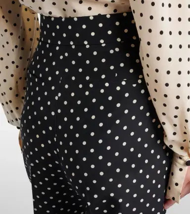 Valentino Silk crêpe de chine polka-dot straight pants | Thumbnail 5 Valentino Silk crêpe de chine polka-dot straight pants | Thumbnail 5