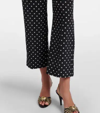 Valentino Silk crêpe de chine polka-dot straight pants | Thumbnail 6 Valentino Silk crêpe de chine polka-dot straight pants | Thumbnail 6