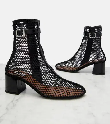 Alaïa Alaïa Fishnet patent leather-trimmed ankle boots | Thumbnail 2 Alaïa Alaïa Fishnet patent leather-trimmed ankle boots | Thumbnail 2