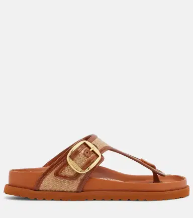 Birkenstock 1774 Gizeh leather-trimmed woven thong sandals | Thumbnail 4 Birkenstock 1774 Gizeh leather-trimmed woven thong sandals | Thumbnail 4
