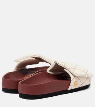 Birkenstock 1774 Sylt leather-trimmed quilted canvas slides | Thumbnail 4 Birkenstock 1774 Sylt leather-trimmed quilted canvas slides | Thumbnail 4