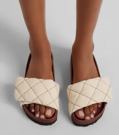 Birkenstock 1774 Sylt leather-trimmed quilted canvas slides | Thumbnail 6 Birkenstock 1774 Sylt leather-trimmed quilted canvas slides | Thumbnail 6