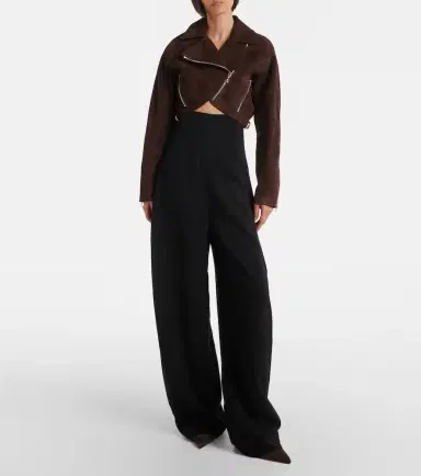 Alaïa Alaïa Cropped suede biker jacket | Thumbnail 5 Alaïa Alaïa Cropped suede biker jacket | Thumbnail 5