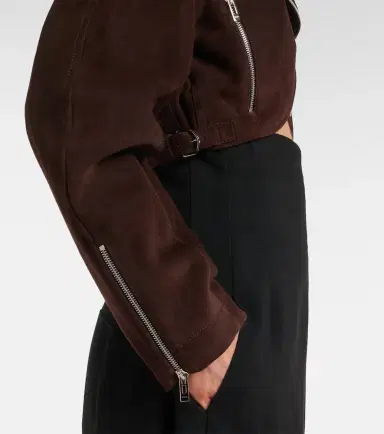 Alaïa Alaïa Cropped suede biker jacket | Thumbnail 6 Alaïa Alaïa Cropped suede biker jacket | Thumbnail 6