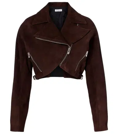 Alaïa Alaïa Cropped suede biker jacket | Thumbnail 1 Alaïa Alaïa Cropped suede biker jacket | Thumbnail 1