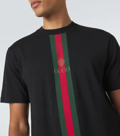 Gucci Web Stripe cotton jersey T-shirt | Thumbnail 3 Gucci Web Stripe cotton jersey T-shirt | Thumbnail 3