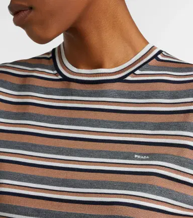 Prada Striped cotton and silk T-shirt | Thumbnail 6 Prada Striped cotton and silk T-shirt | Thumbnail 6