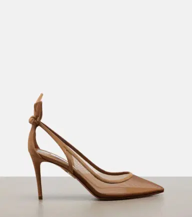 Aquazzura Bow Tie suede-trimmed mesh pumps | Thumbnail 3 Aquazzura Bow Tie suede-trimmed mesh pumps | Thumbnail 3
