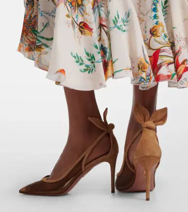 Aquazzura Bow Tie suede-trimmed mesh pumps | Thumbnail 5 Aquazzura Bow Tie suede-trimmed mesh pumps | Thumbnail 5