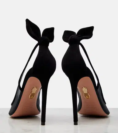 Aquazzura Bow Tie suede-trimmed mesh pumps | Thumbnail 4 Aquazzura Bow Tie suede-trimmed mesh pumps | Thumbnail 4