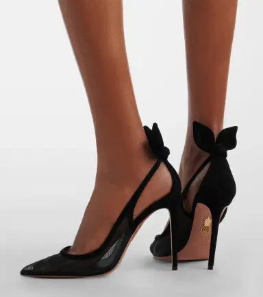 Aquazzura Bow Tie suede-trimmed mesh pumps | Thumbnail 6 Aquazzura Bow Tie suede-trimmed mesh pumps | Thumbnail 6
