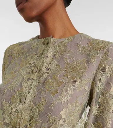 Saint Laurent Silk-trimmed lace minidress | Thumbnail 2 Saint Laurent Silk-trimmed lace minidress | Thumbnail 2