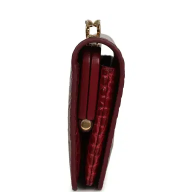 Chanel Chanel CC Clutch Burgundy Croc Embossed Calfskin Gold Hardware | Thumbnail 3 Chanel Chanel CC Clutch Burgundy Croc Embossed Calfskin Gold Hardware | Thumbnail 3