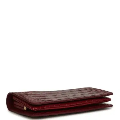 Chanel Chanel CC Clutch Burgundy Croc Embossed Calfskin Gold Hardware | Thumbnail 6 Chanel Chanel CC Clutch Burgundy Croc Embossed Calfskin Gold Hardware | Thumbnail 6