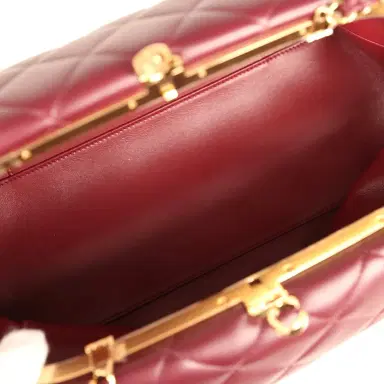 Chanel Chanel Large Quilted Clutch with Chain Dark Burgundy Lambskin Gold Hardware | Thumbnail 8 Chanel Chanel Large Quilted Clutch with Chain Dark Burgundy Lambskin Gold Hardware | Thumbnail 8