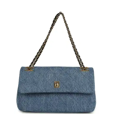 Chanel Chanel Medium "Eyes on You" Flap Bag Blue Denim Gold Hardware | Thumbnail 7 Chanel Chanel Medium "Eyes on You" Flap Bag Blue Denim Gold Hardware | Thumbnail 7
