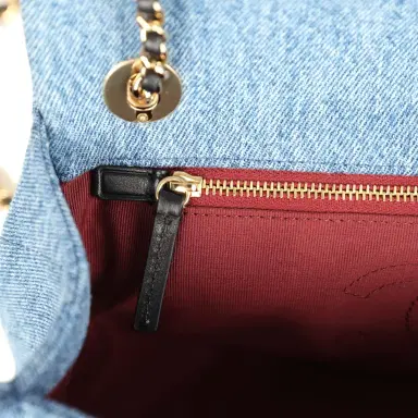 Chanel Chanel Medium "Eyes on You" Flap Bag Blue Denim Gold Hardware | Thumbnail 10 Chanel Chanel Medium "Eyes on You" Flap Bag Blue Denim Gold Hardware | Thumbnail 10