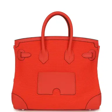 HERMÈS Hermes Birkin 25 Cargo Orange Field Toile Goeland and Swift Palladium Hardware | Thumbnail 4 HERMÈS Hermes Birkin 25 Cargo Orange Field Toile Goeland and Swift Palladium Hardware | Thumbnail 4
