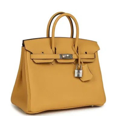 HERMÈS Hermes Birkin 25 Paille Togo Palladium Hardware | Thumbnail 2 HERMÈS Hermes Birkin 25 Paille Togo Palladium Hardware | Thumbnail 2