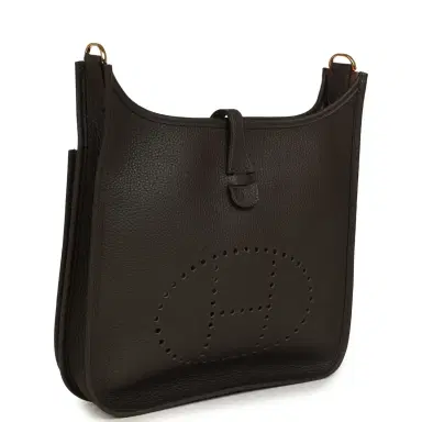 HERMÈS Hermes Evelyne III PM Ebene Clemence Gold Hardware | Thumbnail 2 HERMÈS Hermes Evelyne III PM Ebene Clemence Gold Hardware | Thumbnail 2