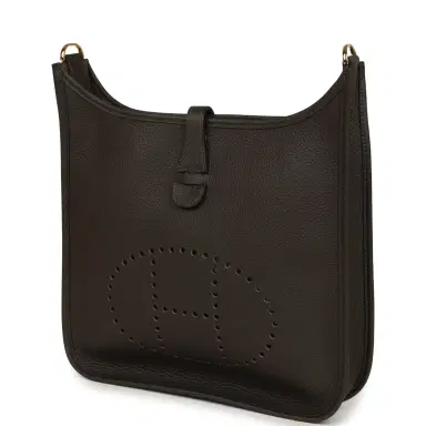 HERMÈS Hermes Evelyne III PM Ebene Clemence Gold Hardware | Thumbnail 5 HERMÈS Hermes Evelyne III PM Ebene Clemence Gold Hardware | Thumbnail 5