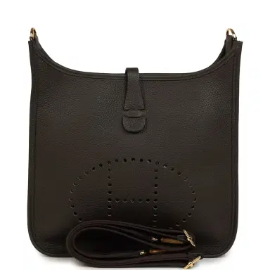 HERMÈS Hermes Evelyne III PM Ebene Clemence Gold Hardware | Thumbnail 1 HERMÈS Hermes Evelyne III PM Ebene Clemence Gold Hardware | Thumbnail 1